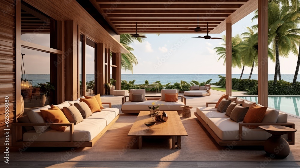 Villa beautiful home design and decor concept open view cozy contemporary living room area with natural sun light warm and cozy atmosphere home showcase design background,ai generate Villa beautiful home design and decor concept open view cozy contemporary living room area with natural sun light warm and cozy atmosphere home showcase design background,ai generate