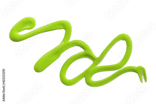 green watercolor drop zigzag isolated on transparent background