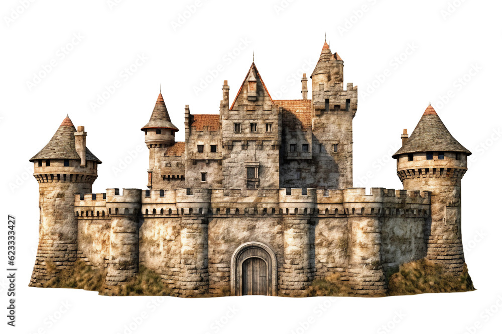 Castle. isolated object, transparent background