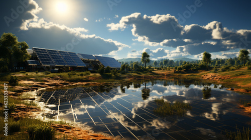 Solar power station. Generative Ai © andranik123