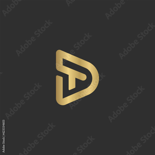 DT, TD, D AND T Abstract initial monogram letter alphabet logo design