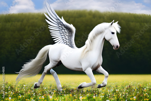 Pegasus fantasy horse, Generative AI Illustration