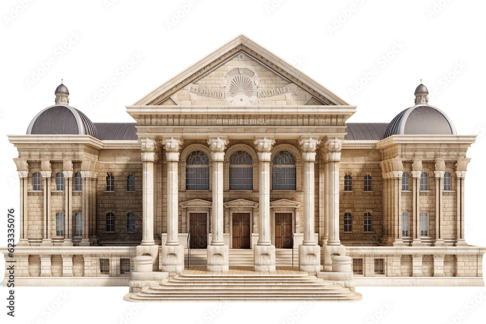 Courthouse. isolated object, transparent background