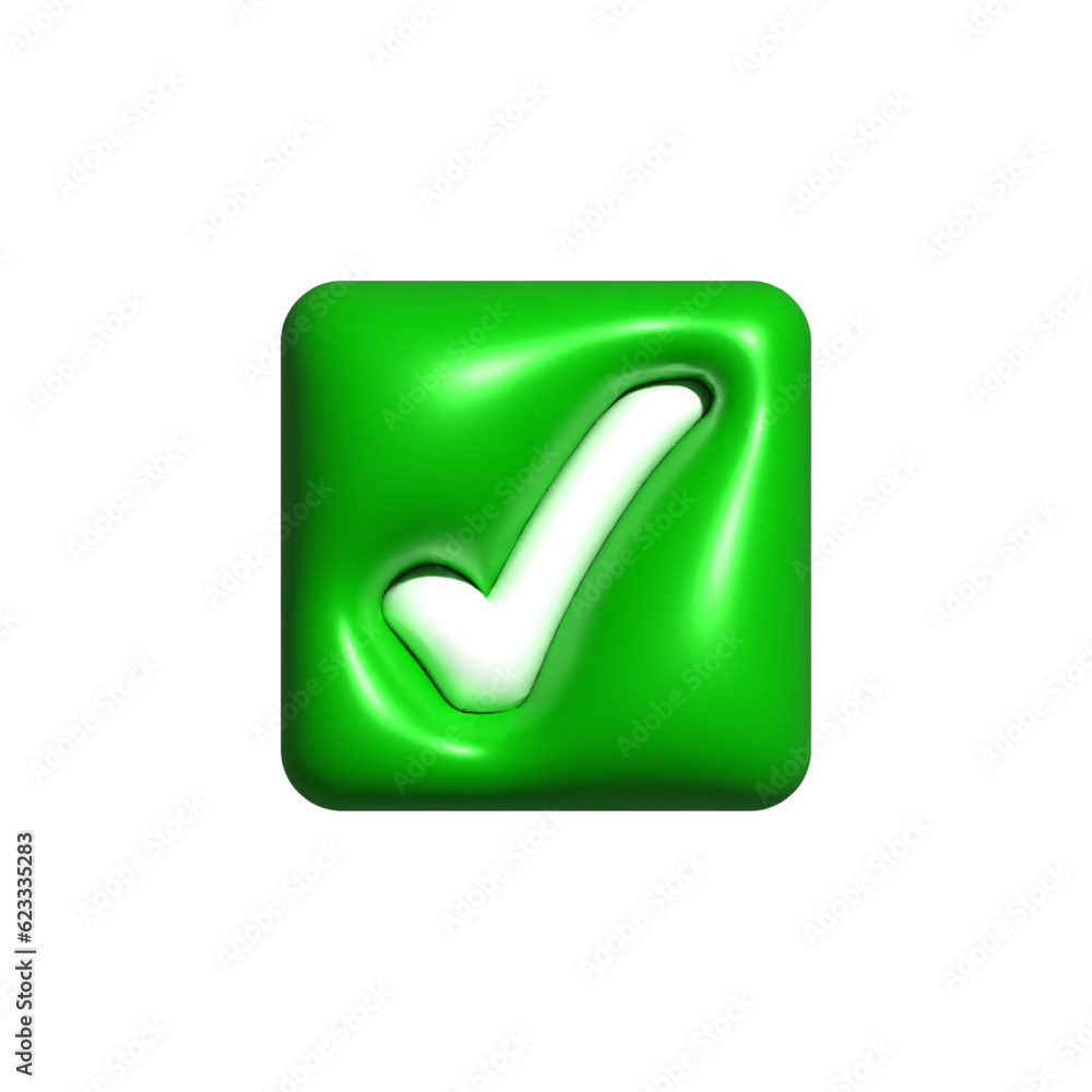 Approved sign 3d check Mark icon 3d rendering checkmark sign icon Approved sign 3d check Mark icon 3d rendering checkmark sign icon