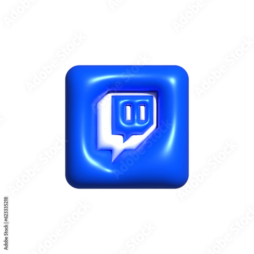 3D Realistic chat or online message 3d rendering icon