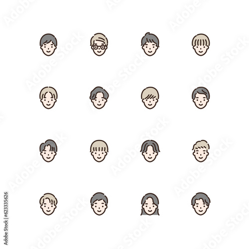 男性のアイコンセット