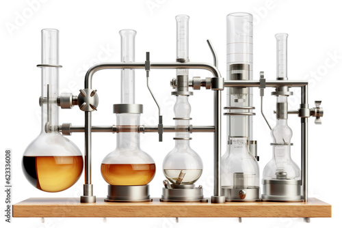 Distillation apparatu. isolated object, transparent backgrounds