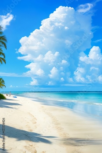 beautiful beach with coconut tree © Umesh