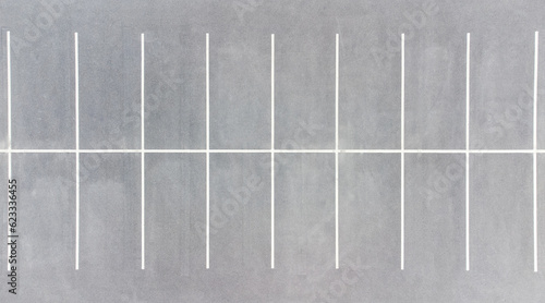 Top view on an empty parking lots