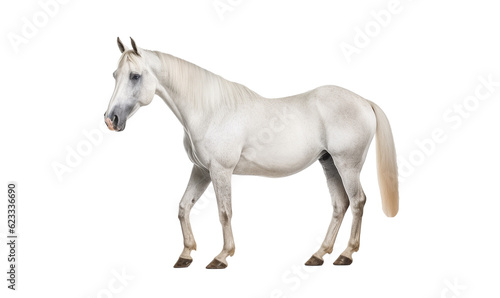horse isolated on white background HD 8K wallpaper Stock Photographic Image