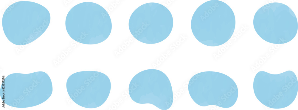 かわいい抽象的なゆるゆるフレーム　水・雫・雨・青フレーム　　Set of cute abstract shapes.Vector loose frame.　vector water frame set.
