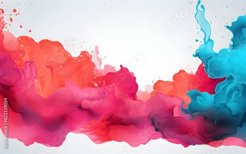 Abstract watercolor background with paint splashes  generative ai photo