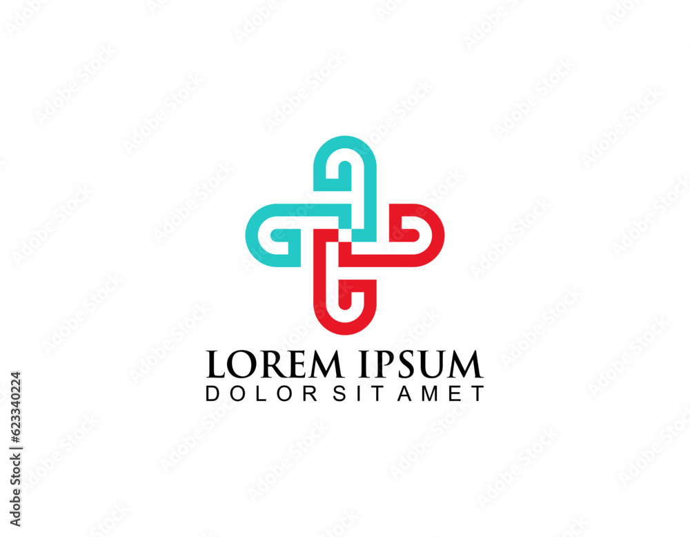 Fototapeta premium Medical pharmacy logo design template.- vector illustrator 