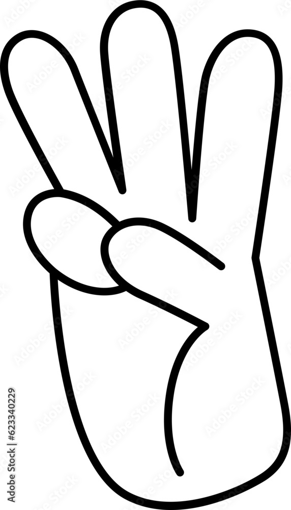 Obraz premium Hand line icon. Hand icon simple cartoon style. Hand vector element.
