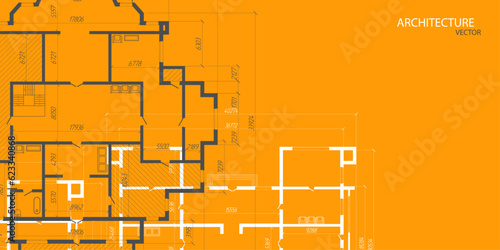 Architectural plan .House plan project .Engineering design .Industrial construction of houses .illustration.