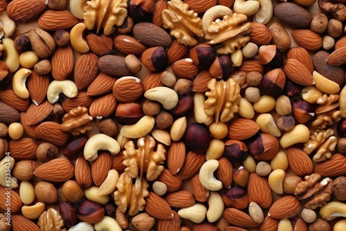 mix of nuts, close up scene