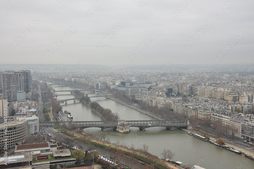Scenic view of the Seine river in Paris, France