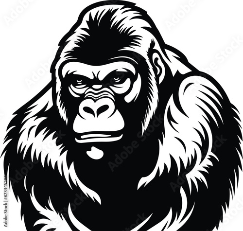 Silverback Gorilla Logo Monochrome Design Style © FileSource