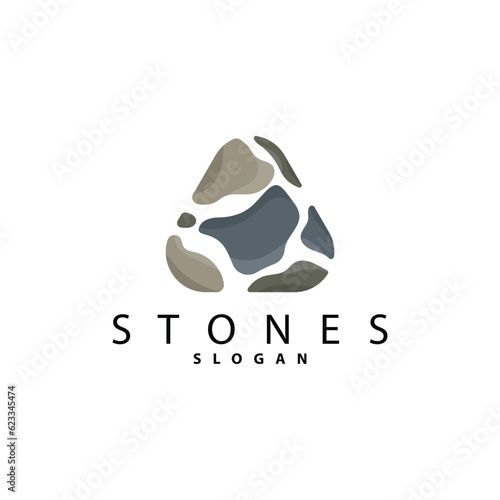 Brick Stone Logo, Premium Elegant Design, Vector Wallpaper Stone House, Icon Illustration Design