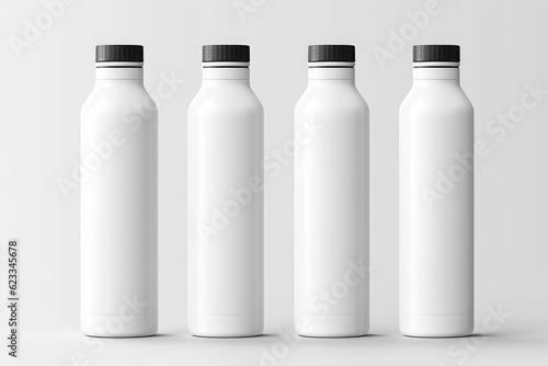 A white beverage bottle packaging for mockup, product packaging for beverage bottles