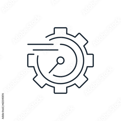Improving the work.  Fast process initialization .Vector linear icon isolated on white background.