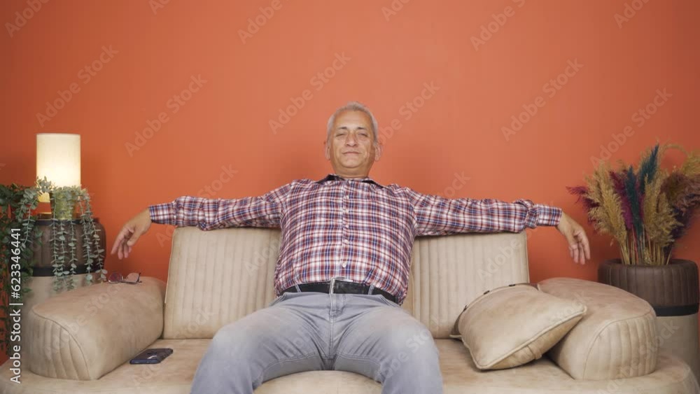 Relaxed man happy and peaceful. Relaxed man happy and peaceful.