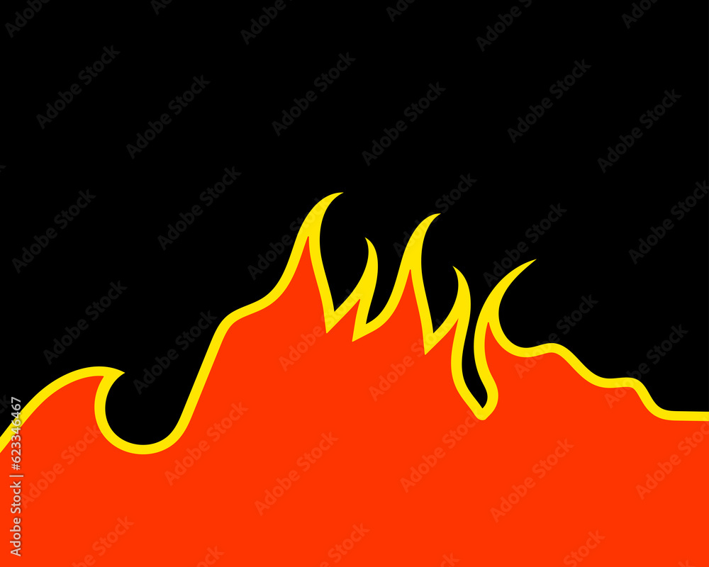 Fire flame vector icons in cartoon style. Fire flame vector icons in cartoon style.