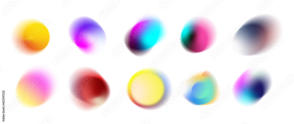 Set of abstract gradient mesh light leak element Set of abstract gradient mesh light leak element