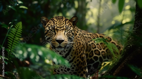 close up of a leopard HD 8K wallpaper Stock Photographic Image
