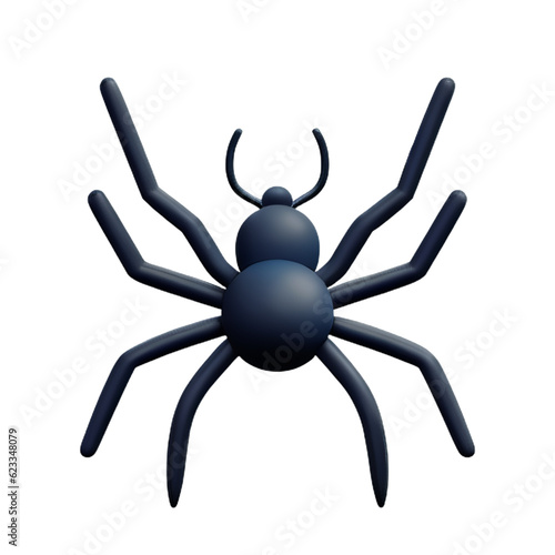 Foto Spider cartoon for halloween Flying Scary spider plastic cartoon low poly 3d ico
