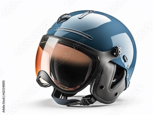 Ski or motorcycle helmet on an isolated background. Generative AI