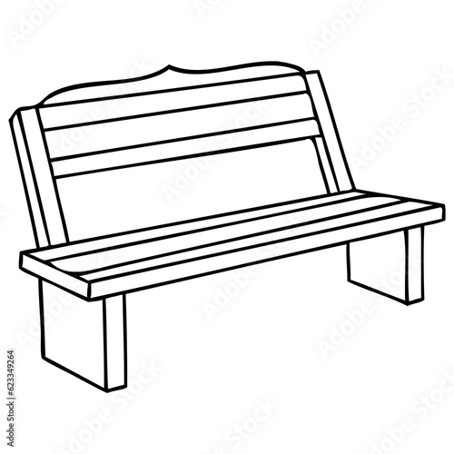 bench sketch vector illustration