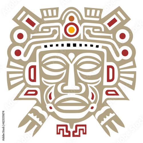 aztec mayan mask design graphic symbol 