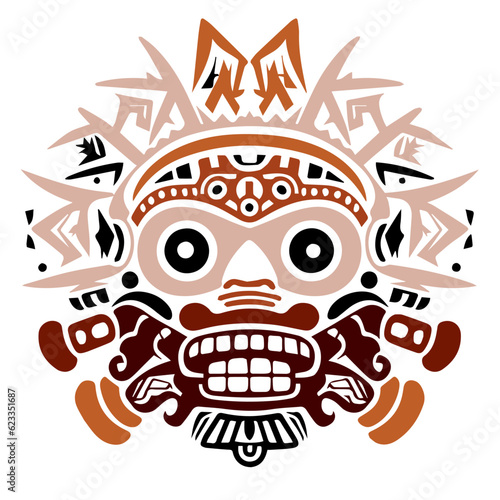 aztec mayan mask design graphic symbol 
