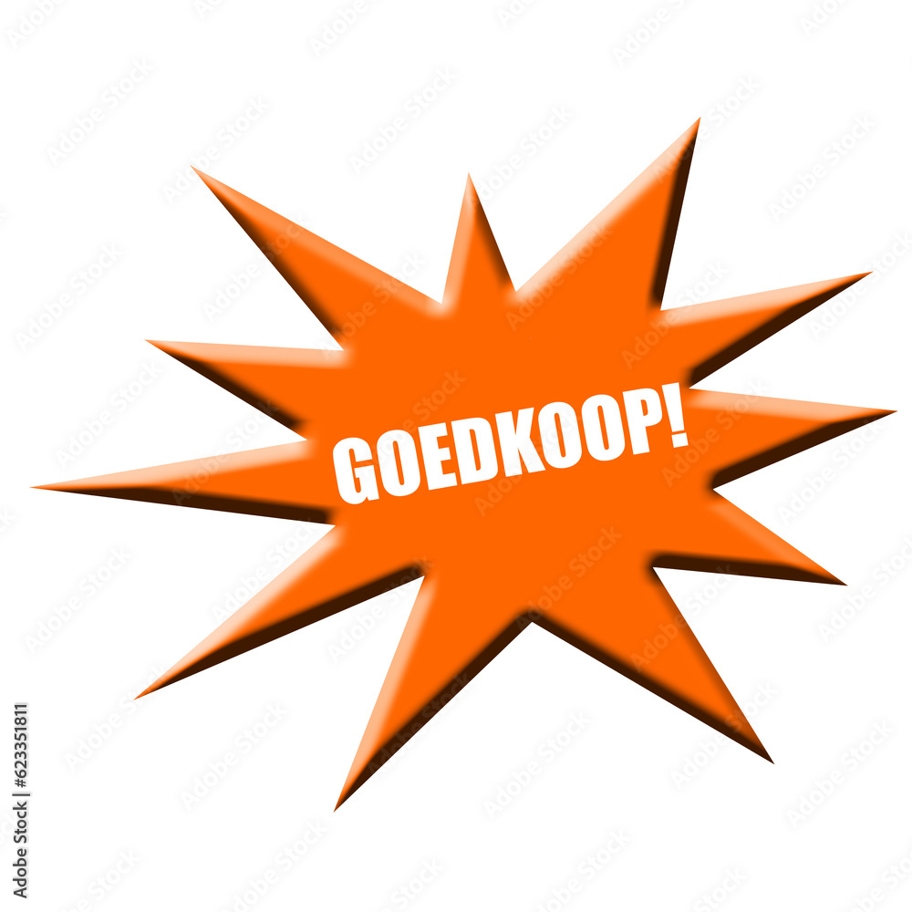 Digital composite Orange sales star with the text “Goedkoop” (Dutch - Cheap) In the battle to win market share price is a component which is often used to convince consumers to part with their money. Digital composite Orange sales star with the text “Goedkoop” (Dutch - Cheap) In the battle to win market share price is a component which is often used to convince consumers to part with their money.