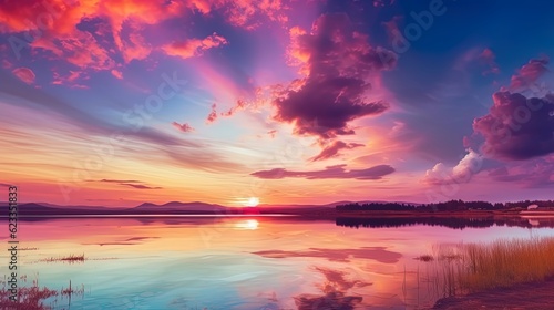 Fantastic view Beautiful sunset sky twilight times sky and clouds in dramatic background. © aporn