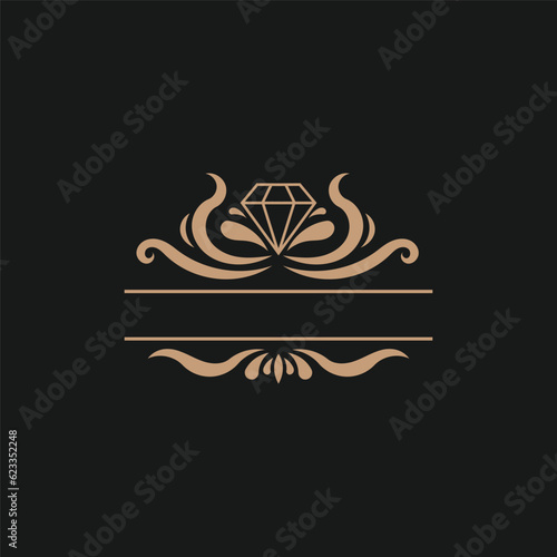 Vintage luxury ornamental decorative flourish ornament logo