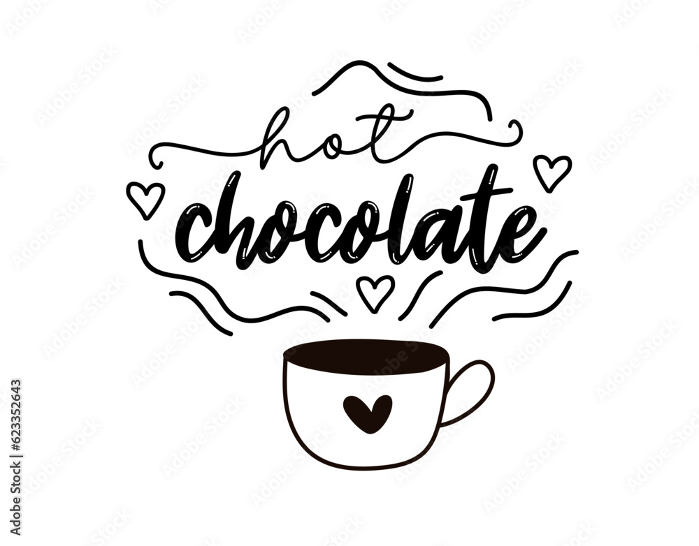 Hot Chocolate Vector Logo Word Design Poster Flyer Banner Menu hot-chocolate-vector-logo-word-design-poster-flyer-banner-menu