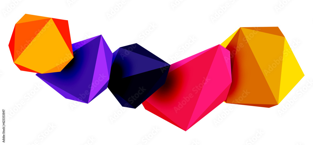Abstract low poly stone design. Geometric 3d vector design element Abstract low poly stone design. Geometric 3d vector design element