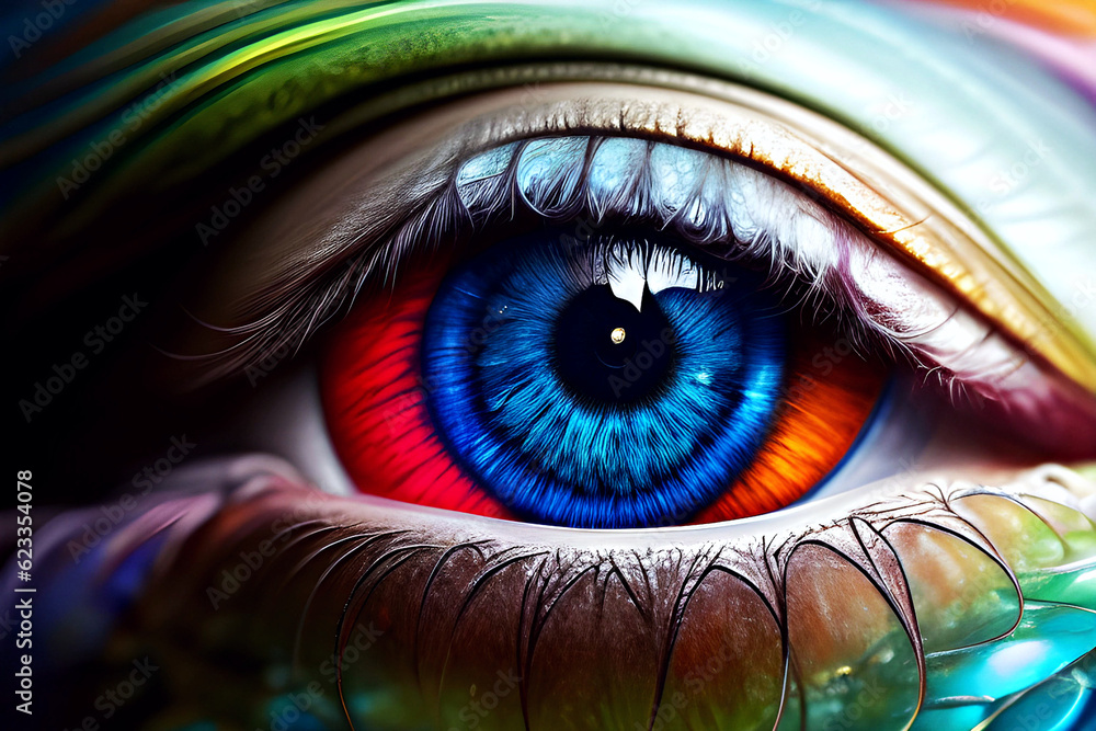 A close-up of a colored eye A close-up of a colored eye