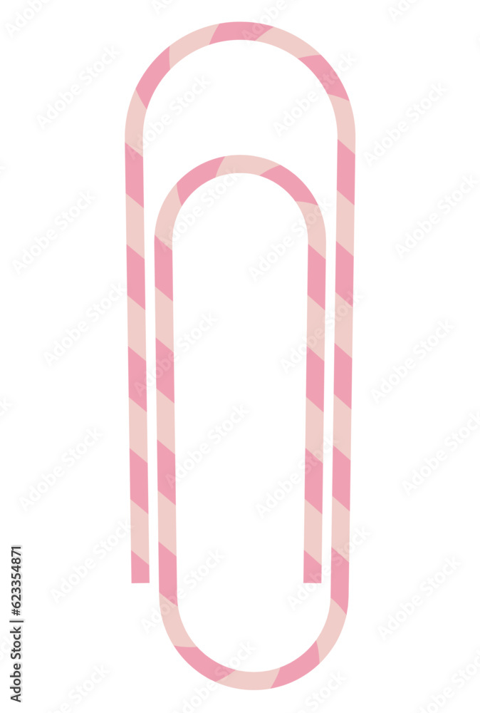 かわいいストライプ柄のゼムクリップ_ピンク かわいいストライプ柄のゼムクリップ_ピンク
