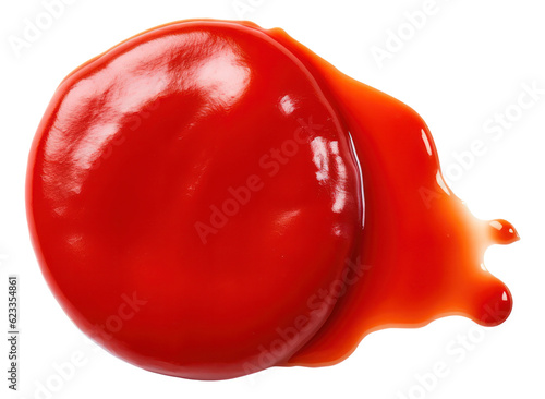 Wet stain of red tomato ketchup isolated. © Pro Hi-Res