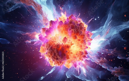 Explosion flame background created with generative ai tecnology.