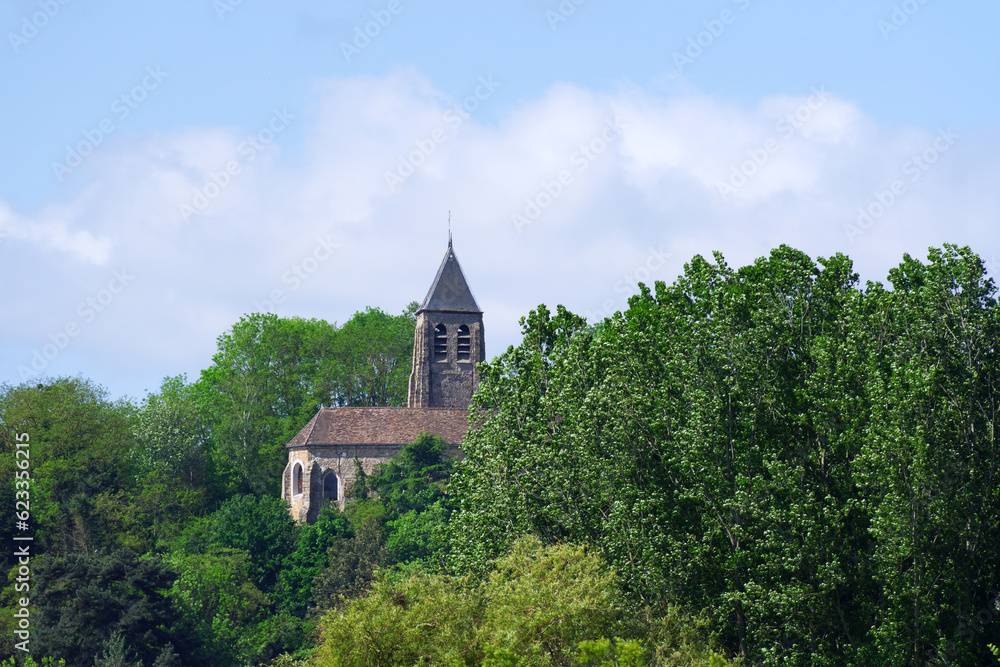  Saint-Clair church in Gometz-le-Châtel village .Île-De-France region
