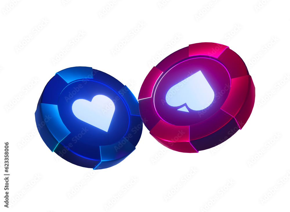 Glowing light casino poker chips Glowing light casino poker chips