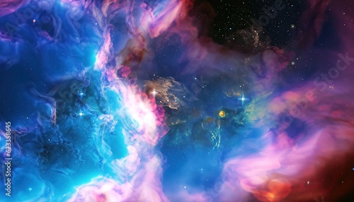 Colorful space galaxy cloud nebula © ROKA Creative