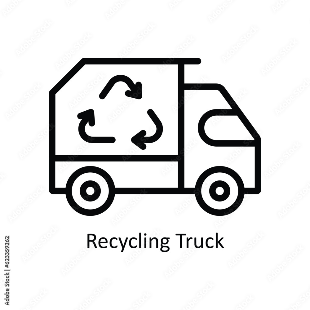 Recycling Truck Vector outline Icon Design illustration. Nature and ecology Symbol on White background EPS 10 File Recycling Truck Vector outline Icon Design illustration. Nature and ecology Symbol on White background EPS 10 File