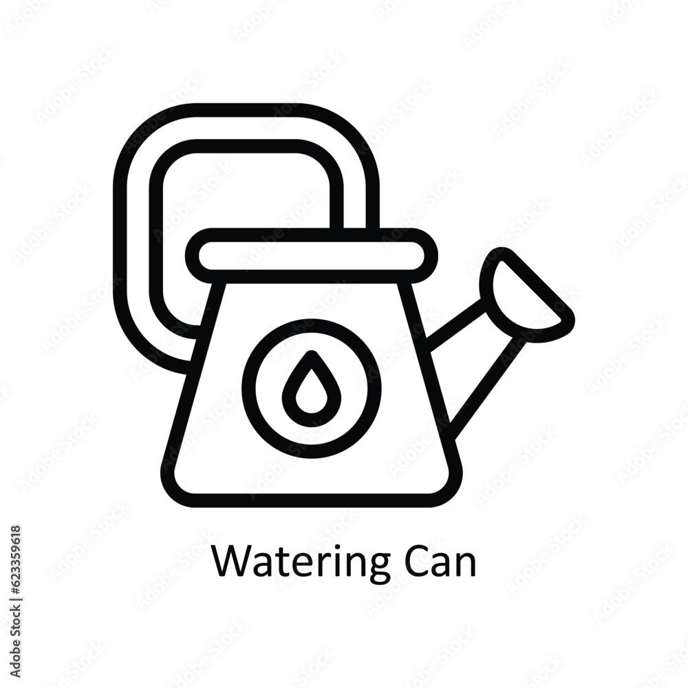 Obraz premium Watering Can Vector outline Icon Design illustration. Nature and ecology Symbol on White background EPS 10 File