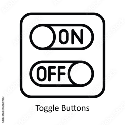 Toggle Buttons Vector  outline Icon Design illustration. Nature and ecology Symbol on White background EPS 10 File