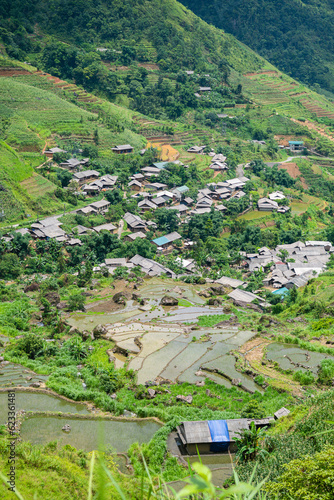 panoramic view of ha gian loop on northern vietnam